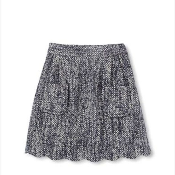New Rachel Riley Girl's Tweed Scalloped Edge Skirt